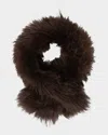 Gorski Select Lamb Shearling Pull-through Scarf In Black
