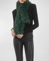 Gorski Select Lamb Shearling Pull-through Scarf In Emerald