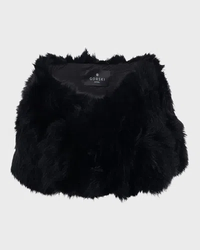 Gorski Select Lamb Shearling Stole In Black