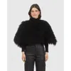 Gorski Select Mongolian Lamb Shawl In Black