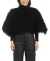 Gorski Select Mongolian Lamb Shawl In Black