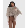 Gorski Select Mongolian Lamb Shawl In Brown