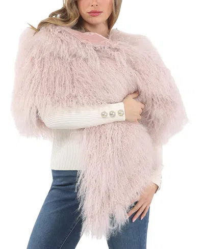 Gorski Select Mongolian Lamb Shawl In Pink