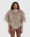 Gorski Select Mongolian Lamb Shawl In Neutral