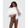 Gorski Select Mongolian Lamb Shawl In White