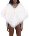 Gorski Select Mongolian Lamb Shawl In White