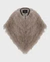 Gorski Select Mongolian Lamb Shearling Shawl In Gray