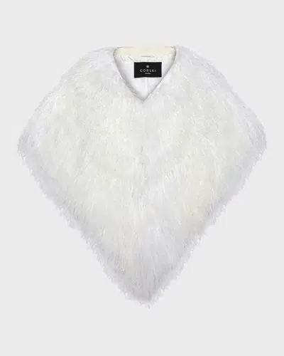 Gorski Select Mongolian Lamb Shearling Shawl In White