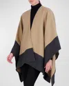 Gorski Select Reversible Wool Cape In Camel Gray