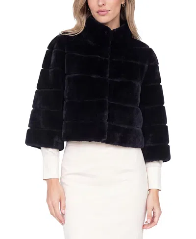 Gorski Select Shearling Lamb Bolero With Cropped Sleeves In Black