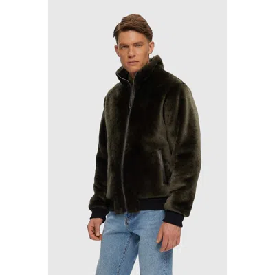 Gorski Select Shearling Lamb Bomber Jacket In Black