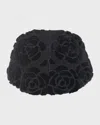 Gorski Select Shearling Lamb Floral Embroidered Suede Reversible Stole In Black