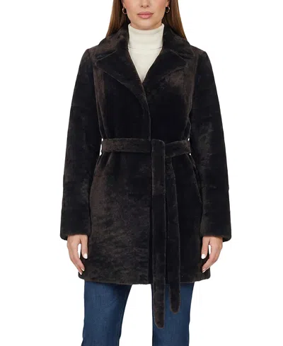 Gorski Select Shearling Lamb Stroller With Belt In Black