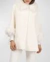 Gorski Select Wool & Lamb Cape In White