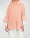 Gorski Select Wool & Lamb Cape In Light Pink