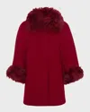 Gorski Select Wool & Lamb Cape In Red