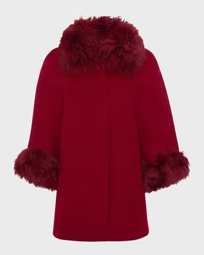 Gorski Select Wool & Lamb Cape In Red