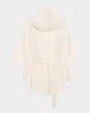 Gorski Select Wool Belted Cape With Select Lamb Collar In White