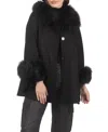Gorski Select Wool Cape With Select Lamb Collar And Cuffs In Black