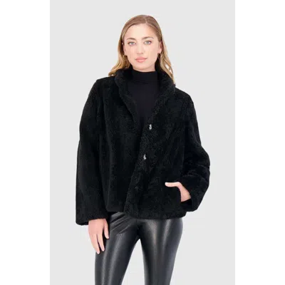Gorski Sheared Cashmere Goat Jacket In Black