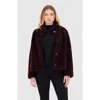 Gorski Cashmere Goat Shearling Jacket In Burgundy