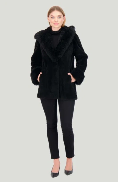 Gorski Sheared Cashmere Goat Parka In Black