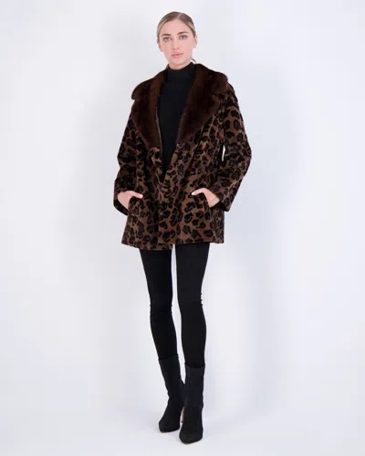Gorski Sheared Mink Jacket With Belt In Brown