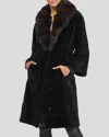 Gorski Sheared Mink Short Coat With Sable Collar And Belt In Multi