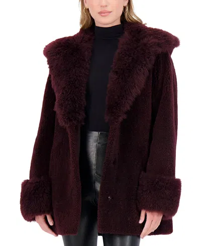 Gorski Sheared Shearling Lamb Parka In Burgundy
