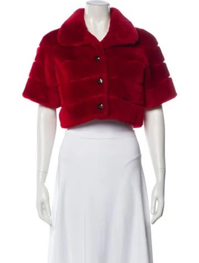 Pre-owned Gorski Shearling Jacket In Red