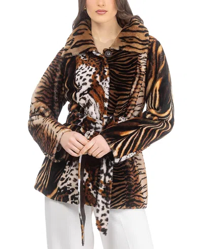 Gorski Shearling Jacket With Belt In Brown