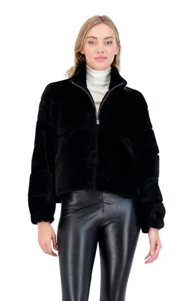 Gorski Shearling Lamb Horizontal Zip Jacket In Black