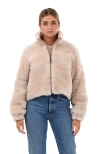 Gorski Shearling Lamb Horizontal Zip Jacket In Neutral