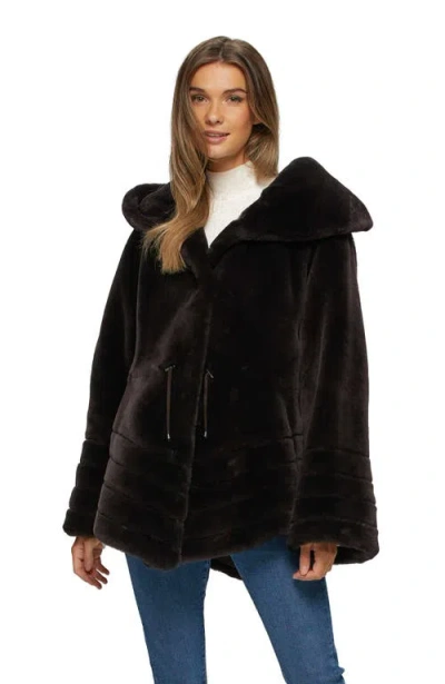 Gorski Shearling Lamb Jacket Reversible To Taffeta In Black