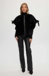Gorski Shearling Lamb Jacket, Short Sleeve In Black
