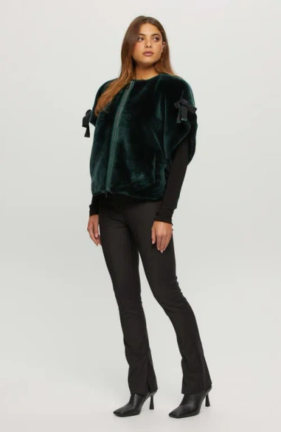 Gorski Shearling Lamb Jacket, Short Sleeve In Green