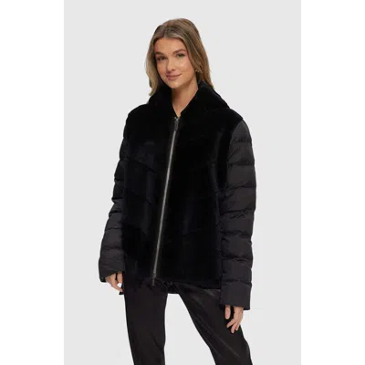 Gorski Shearling Lamb Parka, Quilted Features In Black