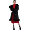 Gorski Toscana Lamb Trim Belted Lamb Shearling Hooded Coat In Black