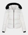 Gorski Short Down Apres-ski Jacket With Detachable Toscana Lamb Hood Trim In Yellow