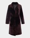Gorski Short Reversible Merino Lamb Shearling Coat In Red