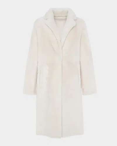 Gorski Short Reversible Merino Lamb Shearling Coat In White
