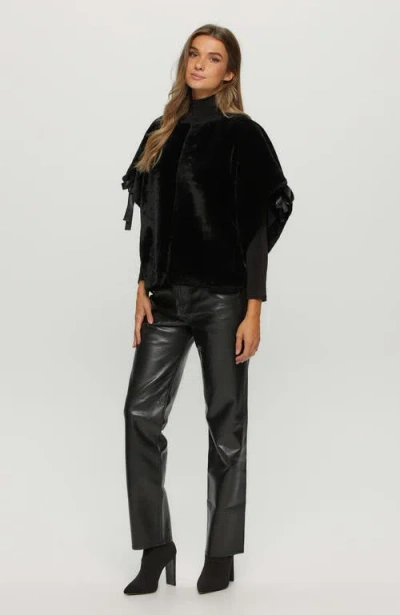 Gorski Short Sleeve Shearling Lamb Jacket In Black