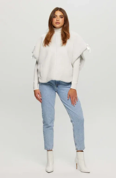 Gorski Short Sleeve Shearling Lamb Jacket In White