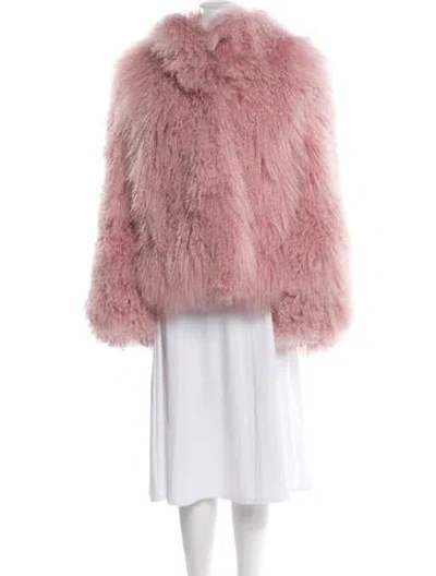 Pre-owned Gorski Silk Faux Fur Jacket In Pink