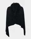 Gorski Stole With Select Mongolian Lamb Trim In Black