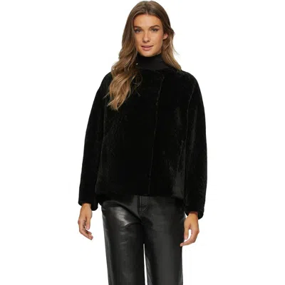 Gorski Textured Shearling Lamb Jacket In Black