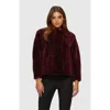 Gorski Shearling Lamb Collarless Jacket In Merlot