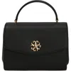 Gorski Top Handle Leather Bag With Crossbody Strap In Black