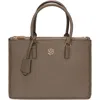 Gorski Top Handle Leather Purse With Crossbody Strap In Brown