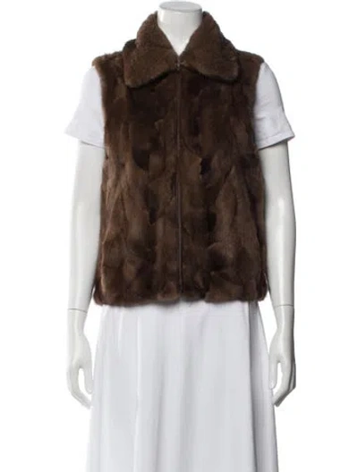 Pre-owned Gorski Vest In Brown